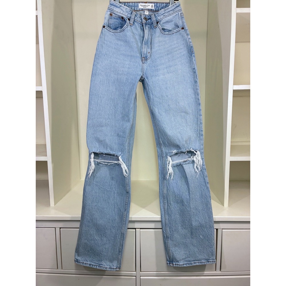 Sold.  Abercrombie & Fitch Curve Love 90s Relaxed High Rise Distressed